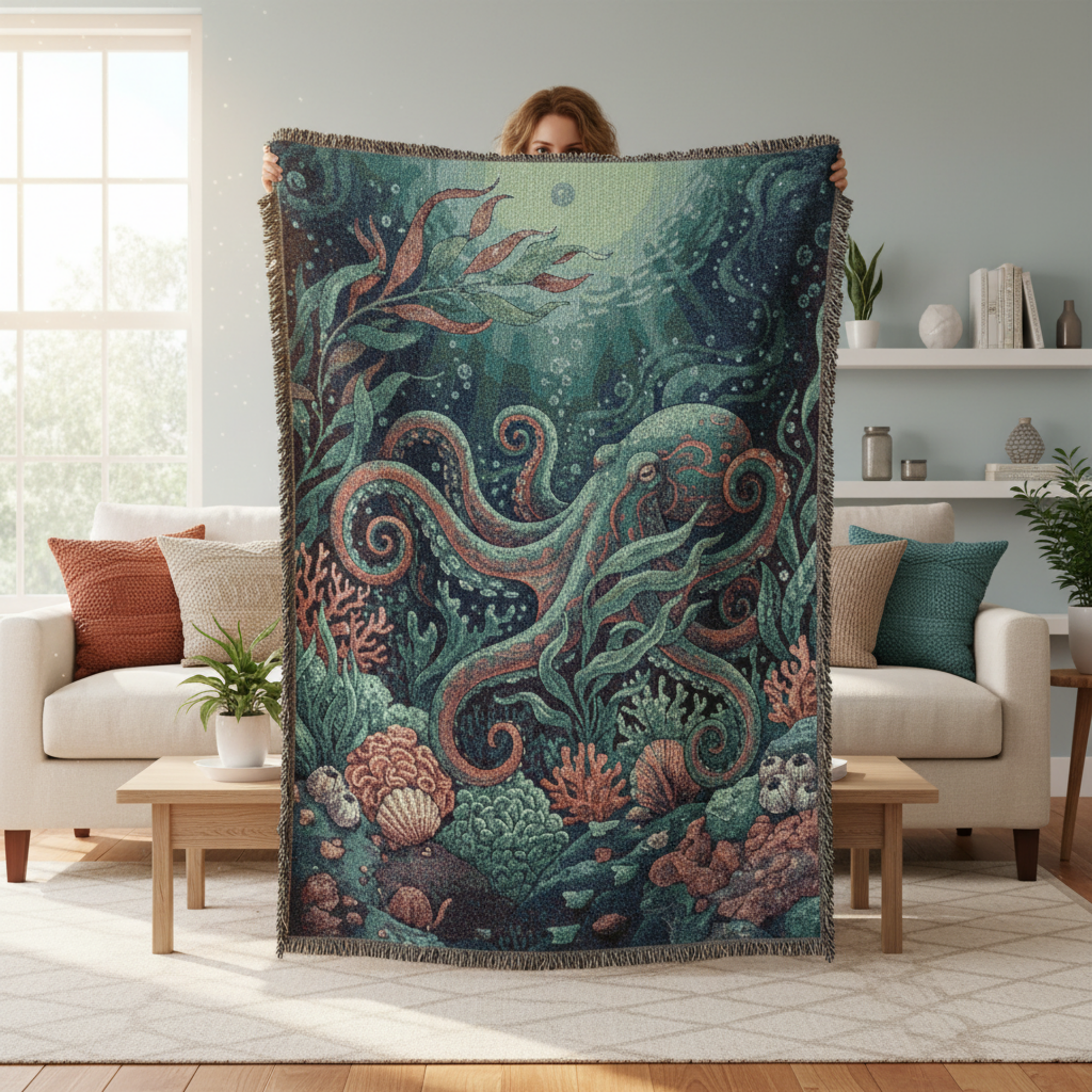 Octopus Woven Blanket