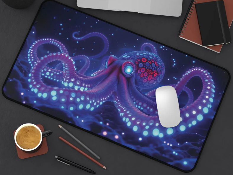 Bioluminescent Octopus Desk Mat